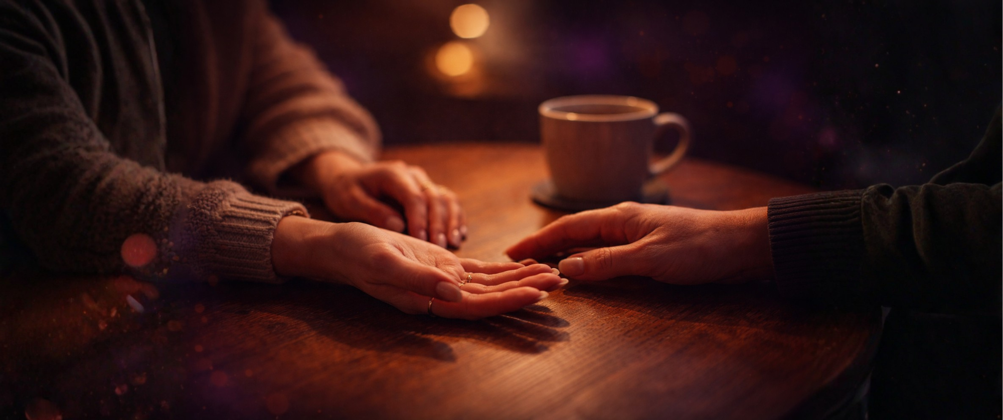 שיחה אינטימית סביב שולחן קפה